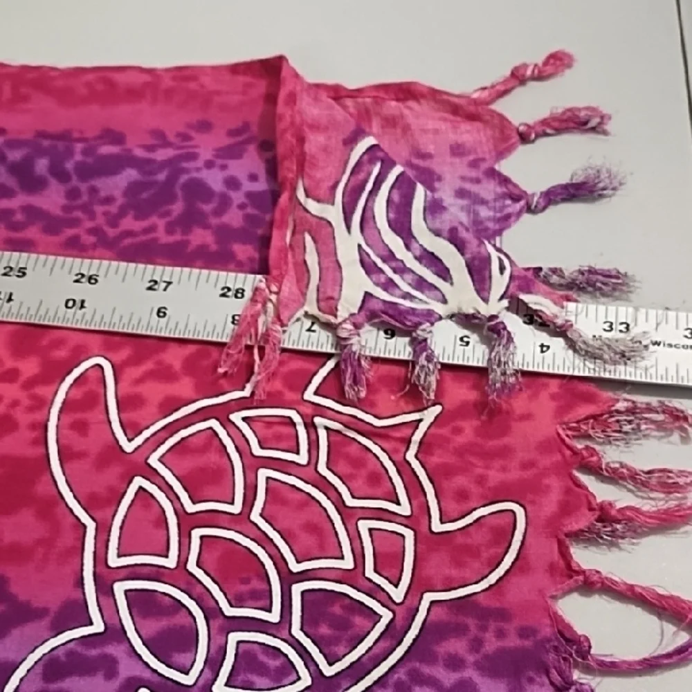 Hibiscus Collection Pink and Purple Sarong Large Beach Scarf Sea Turtle